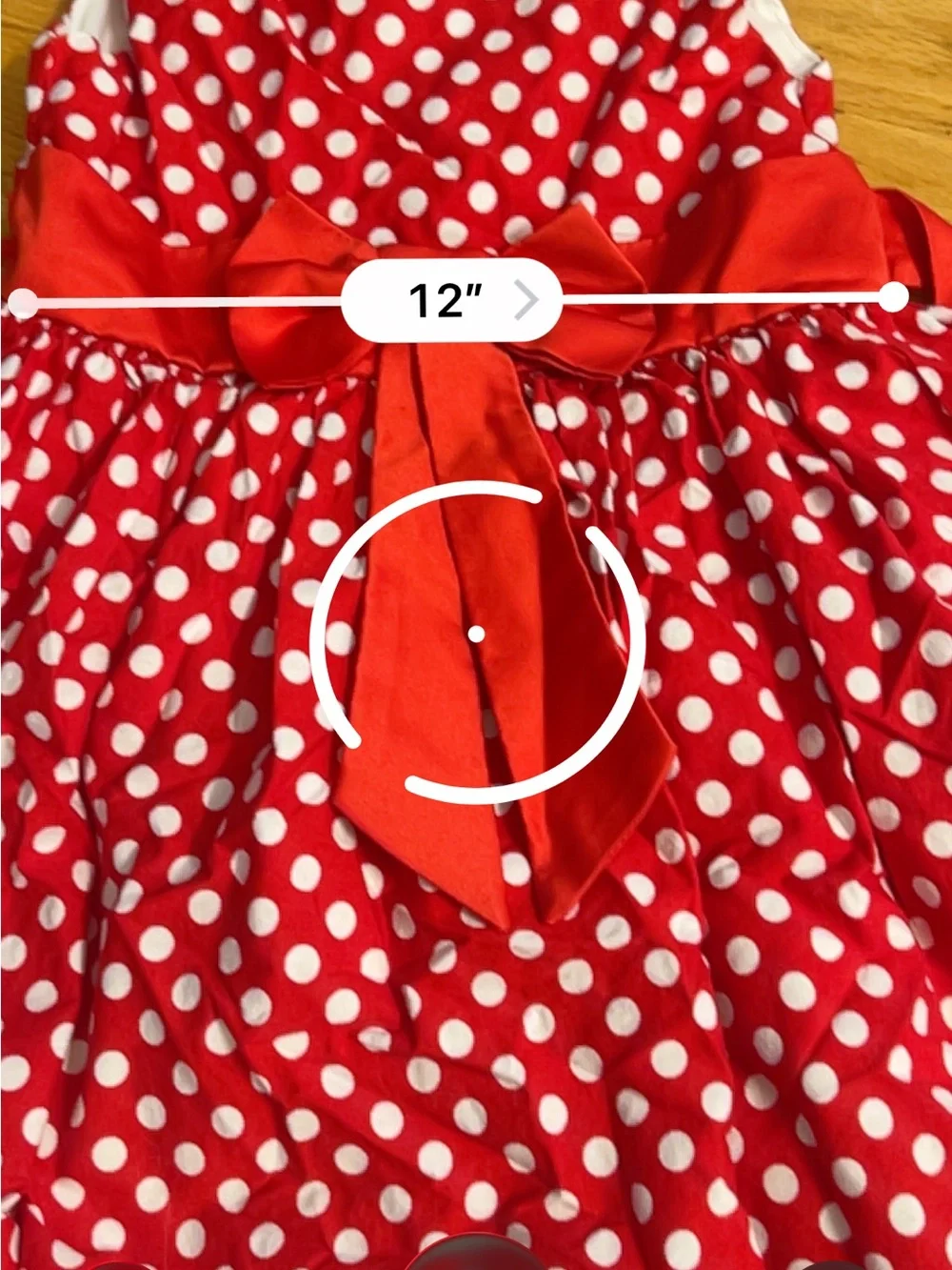 Girls Red Polka Dot Minnie-Inspired Costume Dress with Minnie Headband ears